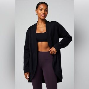 Fabletics Black Cozy Fleece Cardigan Sz XL